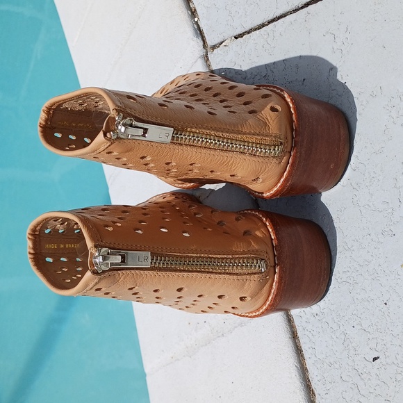 Loeffler Randall Lone perforated peeptoe leather bootie 8.5 sandal - Picture 4 of 10